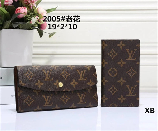 New Fashion Men's and Women's wallet Women's Wallet Quality Leather Men's and Women's General Clutch Bag HY501397 Ladies 2-pieces