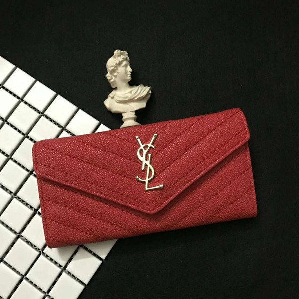 Women's Wallet Luxury Brand Female Designer Wave pattern Buckle Wallet Purse Fashion Card Holder Pocket Long Women Wallet