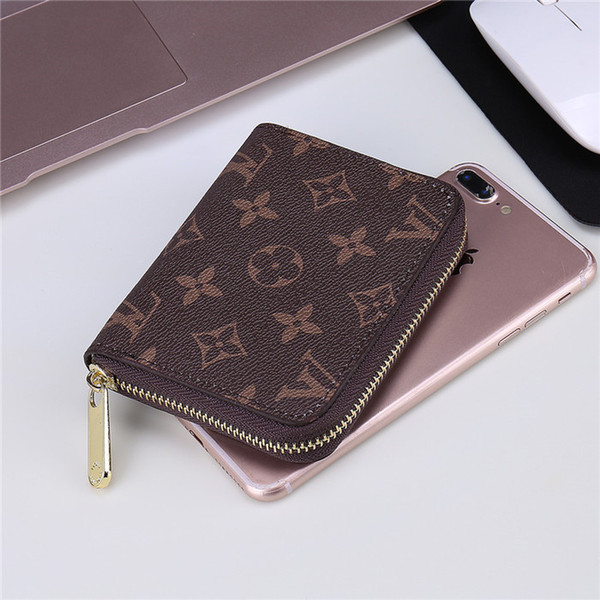 hot in2018 AAA new leather zipper wallet luxury men's bags famous designer big man card package