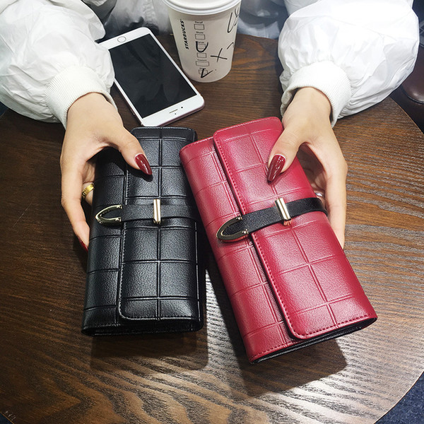 Luxury Women Wallet Hasp Coin Purse long embossed square Phone Bag Two Fold Purse Card Holder Female Wallet for girls ladies