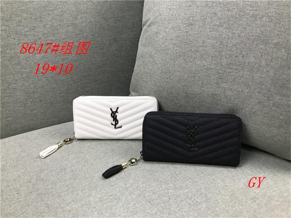 2019 New Fashion Men's and Women's wallet Women's Wallet Quality Leather Men's and Women's General Clutch Bag HY50847 Men's Clutch bag