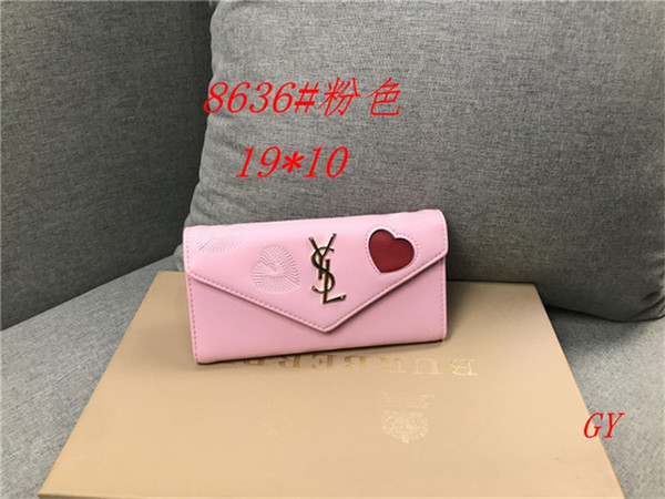 New Fashion men women handbags ladies wallet Good quality Leather Unisex Clutch Bags HY508636 Lady Wallet