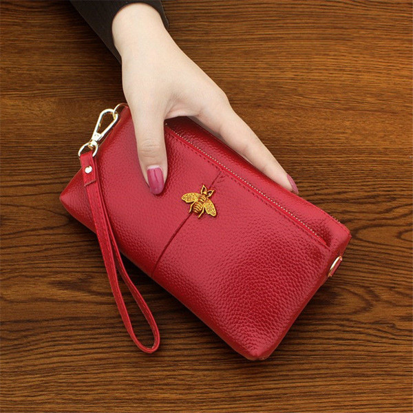 New Clutch Designer Wallet Women Little Bee Hot Selling Purse Lady Luxury Wallet Simple Mobile Phone Credit Card Wallet