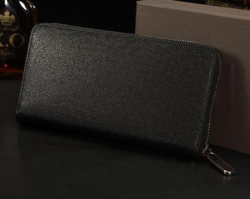 Free Shipping! Fashion men women clutch Genuine leather wallet 60015 Brand new men and women holding a purse single 60017 zipper banknotes