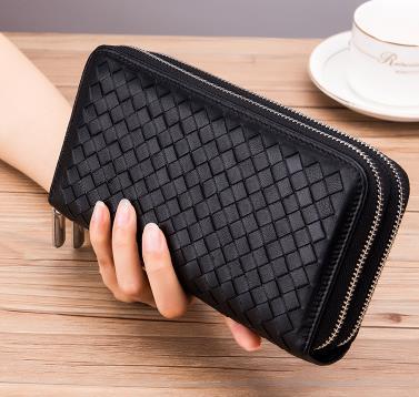 free shipping 2018 Brand new men and women Double zipper wallet holding a purse Single zipper banknotes folder card wallets 4 color NO BOX