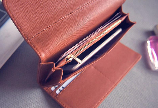 Hot High quality Male PU Leather luxury wallet Casual Long designer Card holder pocket Fashion Purse wallets for women men With Box