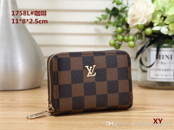 2019 Paris plaid style mens wallet famous men brand wallet special canvas multiple short small wallet