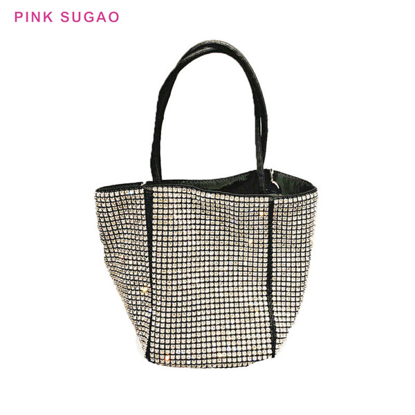 Pink sugao designer handbags Women shoulder bags tote bag flash diamond rhinestone handbag dumpling bag wild shoulder crossbody bag