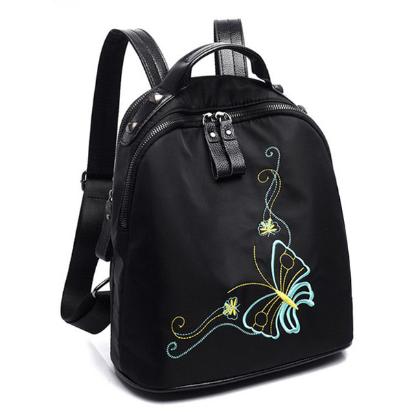 Female bag Oxford embroidery butterfly double shoulder bag woman backpack fashion simple mommy bag girl need