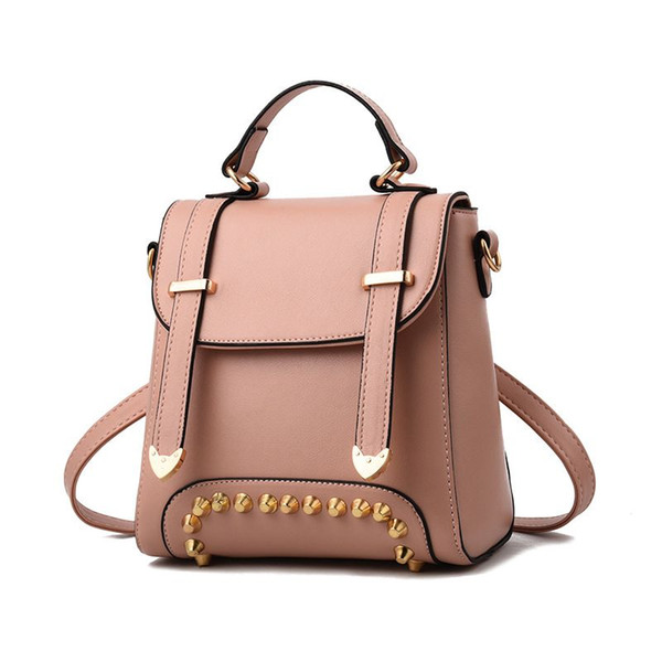 Female bag new south Korean fashion ladies backpack of fashionable ladies handbag Rivet trendy knapsack high school bag