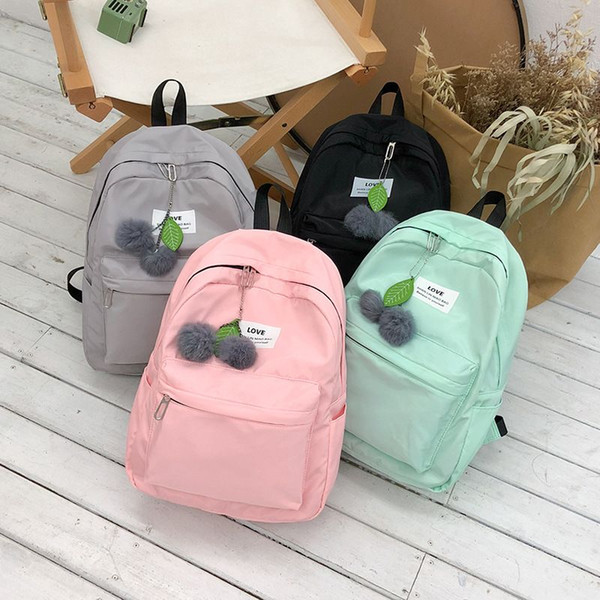 New style simple fashion waterproof nylon backpack women leisure package junior high school student backpack letter