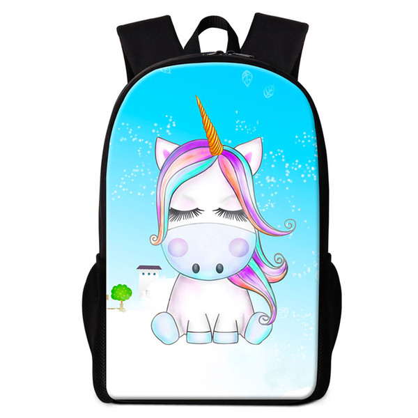 Cute Unicorn Cartoon Animal Printing School Bag Backpack For Girls Casual Daypacks Women Stylish Travel Shoulder Bag Children Bookbag Rugtas