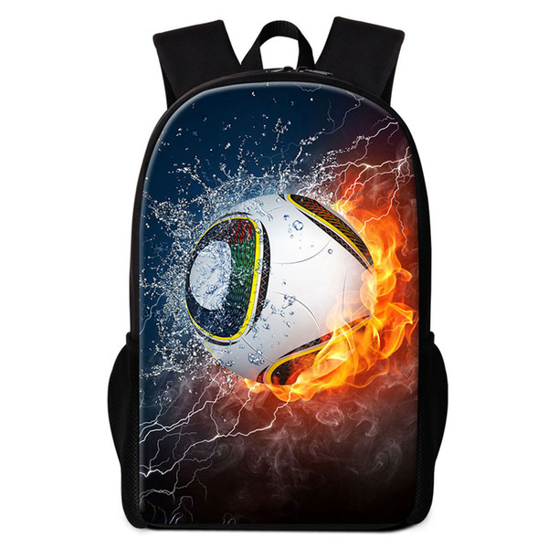 Cool Flame Printing Back To School Book Bags Large Capacity 16 Inch Schoolbag Rucksack For Junior High School Students Men Casual daypack