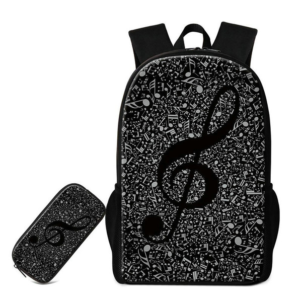 Wholesale Brand Designer Bookbag Pencil Box Musical Note Printing Women Men Daily Daypacks Children School Backpacks Kid Travel Shoulder Bag