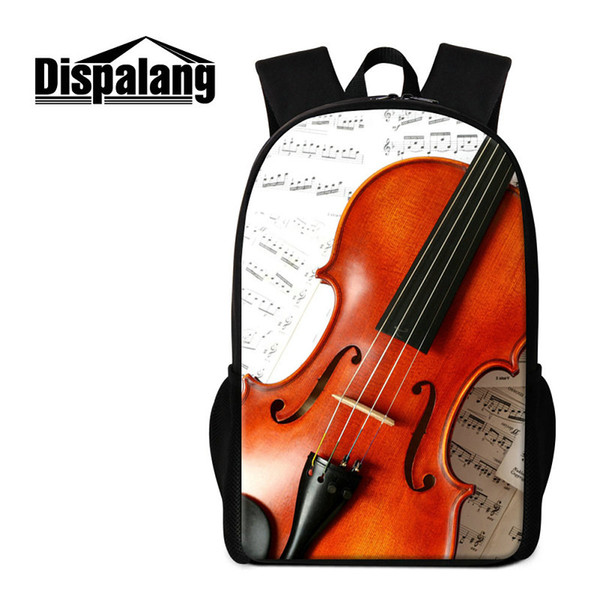 Brand Designer Backpacks Violin Pattern Fashion Women Lady Rucksack Children School Bags Tactical Mochila Bookbags For Teens Travel Bagpacks