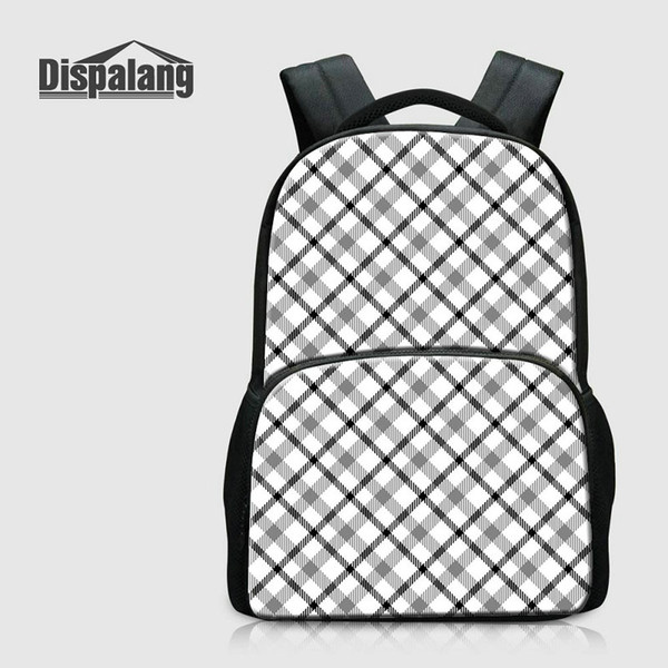 3D Printing Backpack For School Plaid Canvas Laptop Computer Bags For Teenagers 17 Inch College Bookbags Women's Bagpack College Schoolbags