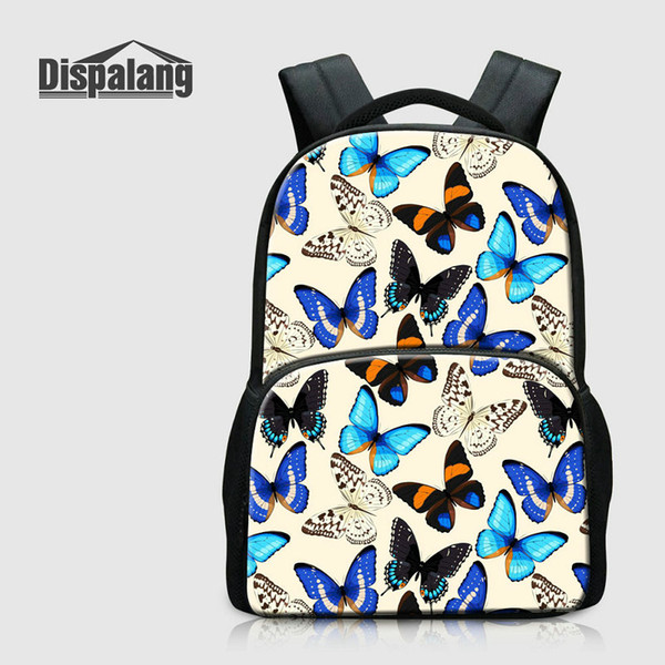 Butterfly Parrot School Bag For Teenage Girls Animal Bird Backpacks For Laptop Notebook Bagpacks Canvas Women Rucksack Child Travel Knapsack