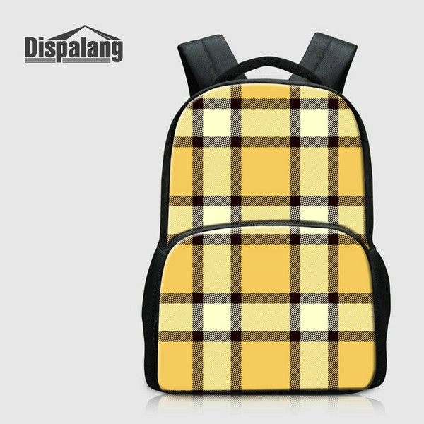 3D Plaid Pattern School Backpack For Elementary Students 17 Inch Bookbags For Teenage Girls Women's Travel Shoulder Bags Children Schoolbags