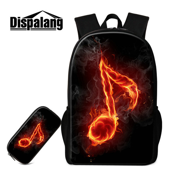 Musical Note New Printed Backpack For Middle School Student 2 PCS/Set School Bags Pencil Box Women Casual Traveling Bag Children Rugtas Pack