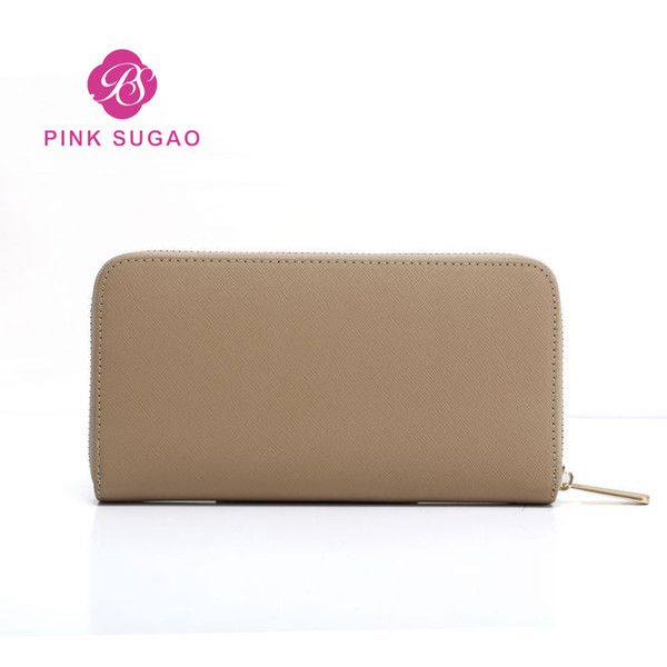 Pink sugao women wallets designer purses hot sales clutch bags luxury fashion wallets long styles pu leather purses high quality 10colors