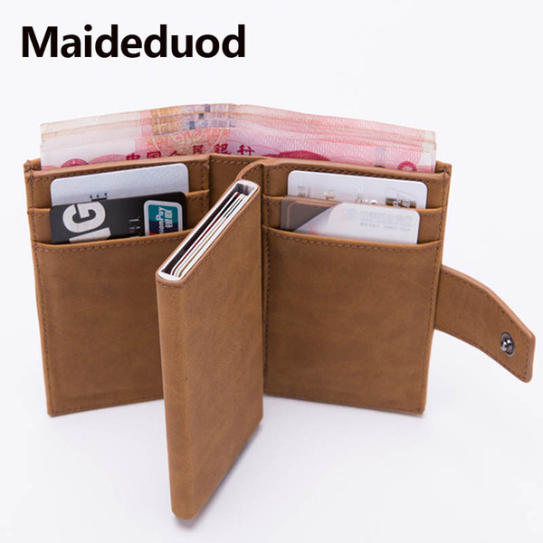 Maideduod 2019 New Style RFID Card Holder Minimalist Wallet Metal Men Women card id holders Aluminium Blocking Holder for Cards Men wallet