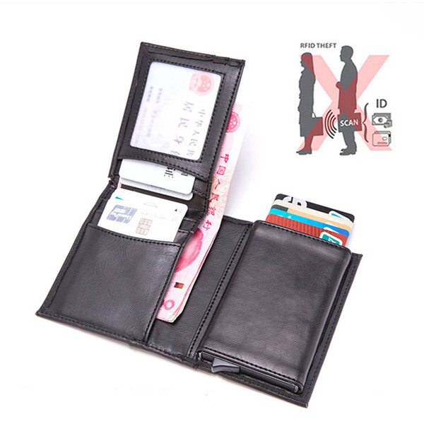 New Style RFID Card Holder And Minimalist Business affairs Wallet Metal Men Women Single Box Aluminium Blocking Holder for Card