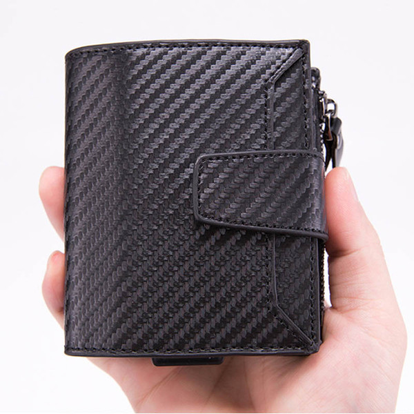 Maideduo Men Metal Credit Card Holder Fashion Women Purse High Quality PU Leather Wallet Travel Aluminum RFID Blocking Wallet