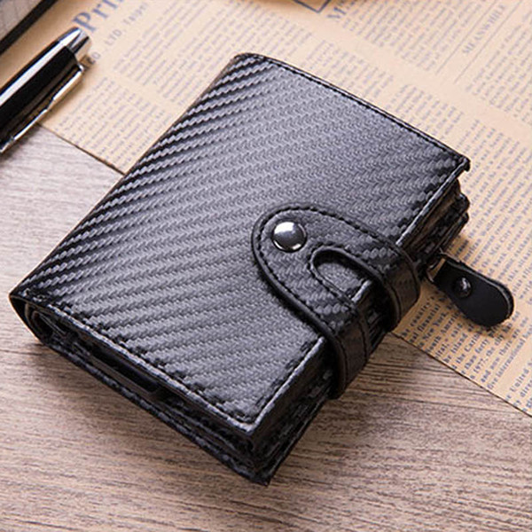 New Aluminum Wallet Credit Card Holder Metal with RFID Blocking Multifunction Wallet Travel Metal Case Men Card Holder Black