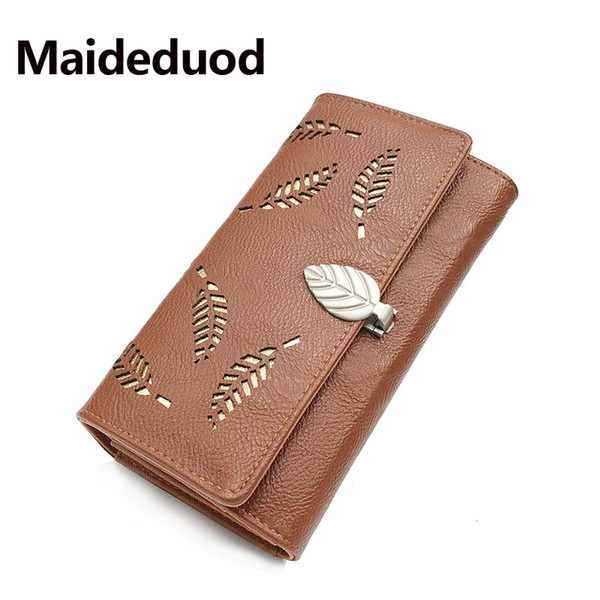 Hot sale New Money Wallet For Women Leather pu Ladies Card Holder Purse Zipper Long Design Large Capacity Femalehollo Wallets