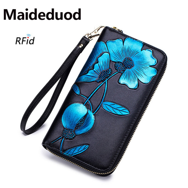 New Fashion Brand ladies' Wallet Leather Long Clutch Artificial color painting Zipper Large Capacity Cardholder Ms. purse Free shipping