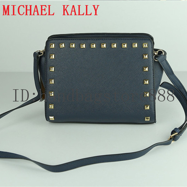 Fashion Women Rivet bag famous brand Designer MICHAEL KALLY handbags lady luxury crossbody message bags purse female shoulder tote bag selma