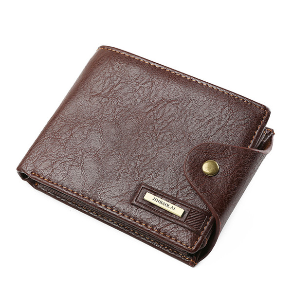 Hot Selling New Designer High-quality PU Leather Men Wallet Fashion Casual Retro Button Card Holder Wallet Pocket Credit Card Wallet