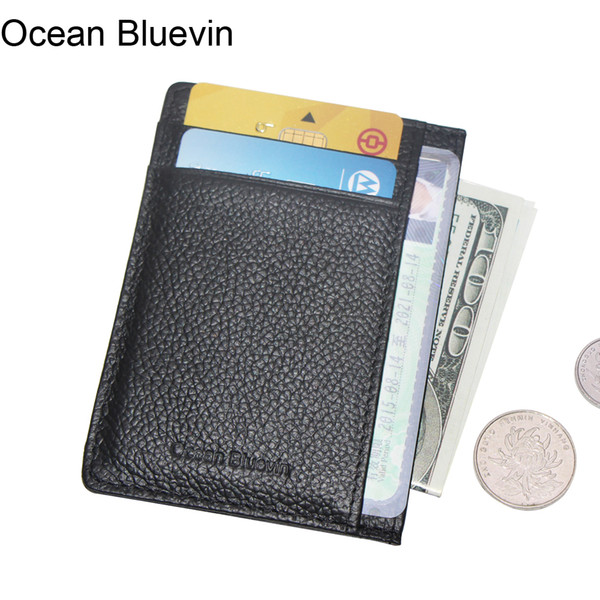 Ocean Bluevin Foreign Order Genuine Leather Men's ID Cards Driver License Holders Quality Fashion Soft Credit Card Holder Cateira Wallet