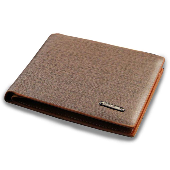 Exports Fashion New mens design leather wallet business casual striped quality wallets for men free shipping