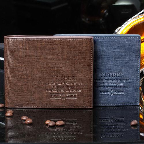 2018 Hot Sale New fashion student men wallet blue coffee colors optional leather designer crosscard holders wallets for men free shipping