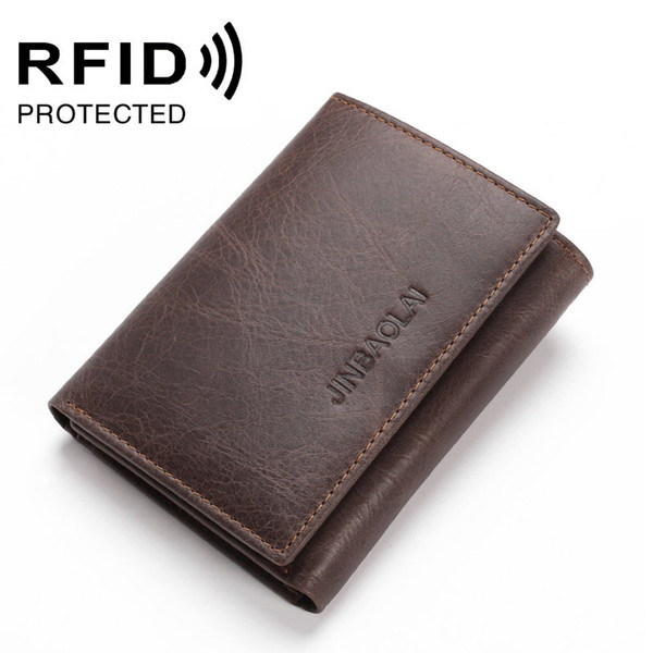 New Fashion Casual RFID Anti-theft Leather Card Bag Quality Design Folder 3 Fold Short Male Wallet Wallet Card Holder Men's Card Package