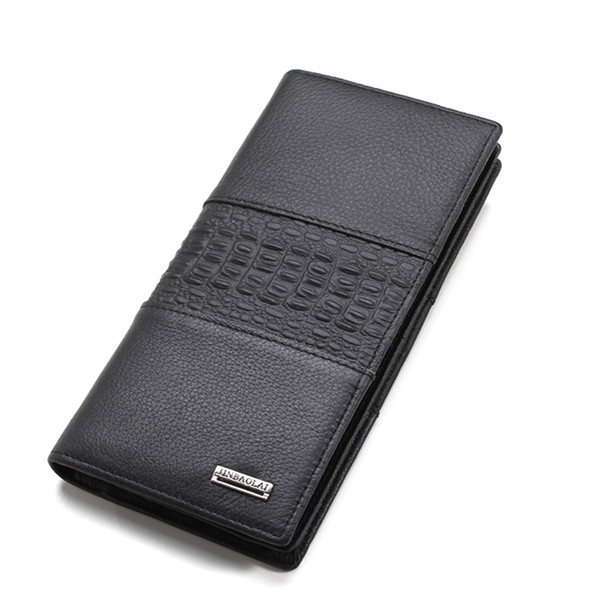 New Fashion Business Men's Leather Long Wallet High-quality Self-cultivation Men Two-color Multi-function Credit Card Holder Leather Wallet