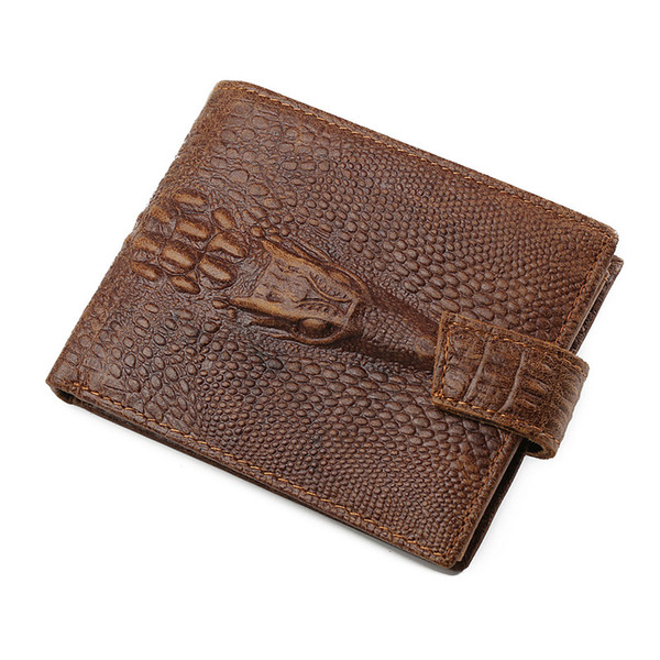 Hot Sale Fashion Casual Business Leather Male Short Wallet High Quality Crocodile Head Design Double Happiness Credit Card Holder Wallet