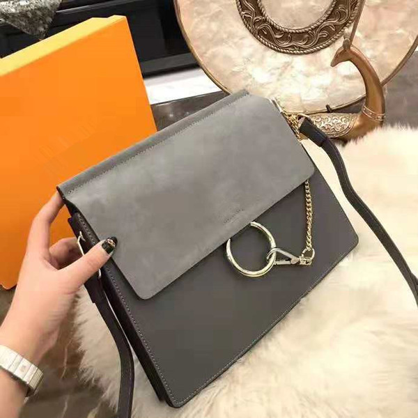 Freeship newest women handbag Bag Cross body bag suede and pu luxury designer Two-tone shoulder bag