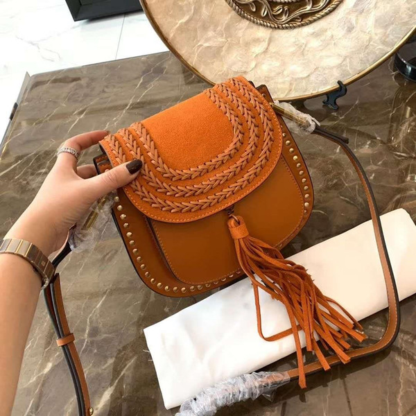 Freeship ysiykiy 2019 Classic stlye Fashion C Designer suede women handbag rivet tassel Messenger crochet Bag crossbody shoulder suede bag