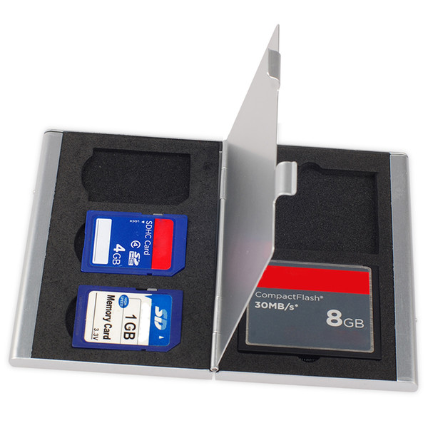 Multi Slots Memory Card Storage Case Box Aluminum & EVA SD / TF / MMC Card Protector Holder High Quality