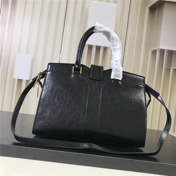 The new best selling 2019 Golden Code fashion bag, burst crack leather pointed leather, color: black, wine red, gray, brown, size: 30X20X15C