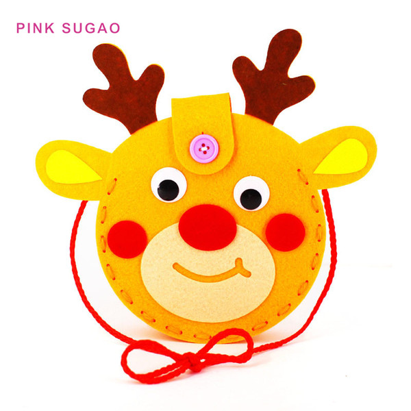 Christmas decoration gift bag Children's creative DIY handmade material bag Non-woven cartoon backpack