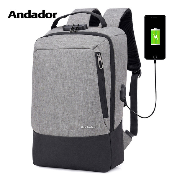 Fashion Men 15.6 Inch Usb Charging Anti Theft Business Laptop Backpack Larger Capaticy Multifunction Travel Backpack Bags MX190709