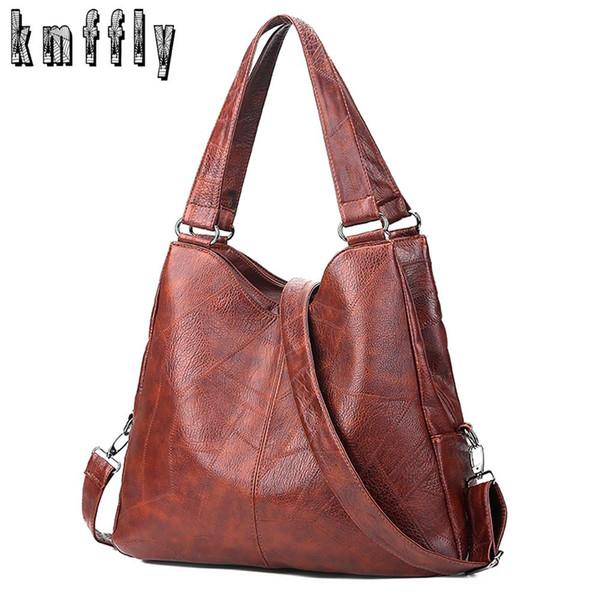 2018 Fashion Women Handbags High Quality Female Hobos Single Shoulder Bags Vintage Solid Multi-pocket Ladies Totes Bolsas J190709