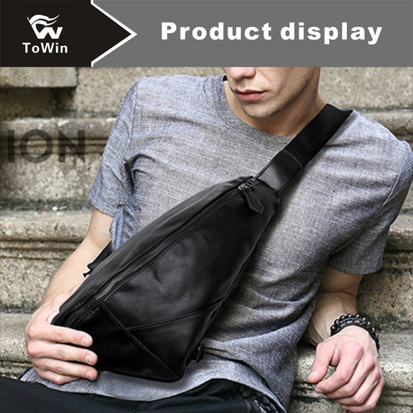 Outdoor Leisure Waist Packs High Quality PU Leather Pockets Running Pocket Men Chest Bag Single Shoulder Bag Support Free Shipping Wholesale