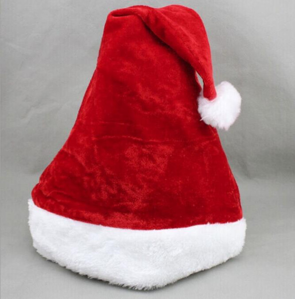 Red Santa Claus Hat Ultra Soft Plush Christmas Cosplay Hats Christmas Decoration Adults Christmas Party Hats VT0327