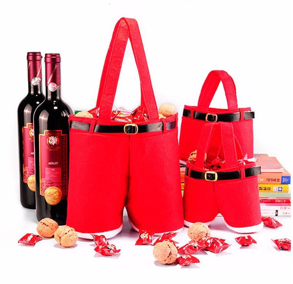 Red Christmas Present Bag Xmas Santa Claus Decor Candy Wine Bottle Navidad Natal Decorations Home Party Presents Decoration