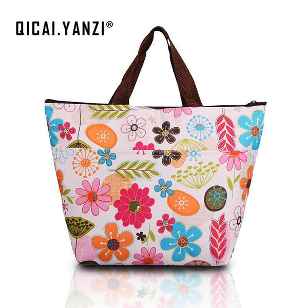 QICAI.YANZI Protable Lunch Bags Insulated Thermal Cooler Box for Women Kids Carry Tote Storage Travel Picnic Bag Lancheira N562