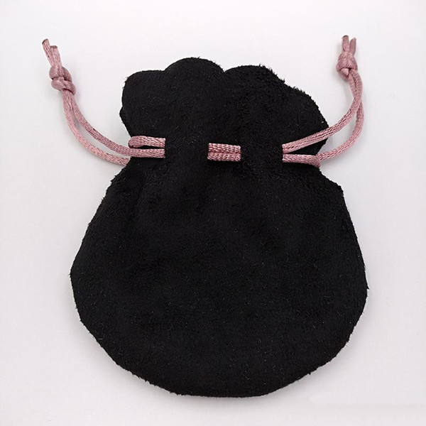 Pink Ribbon Black Velvet Bags Fit European Pandora Style Beads Charms and Bracelets Necklaces Jewelry Fashion Pendant Pouches